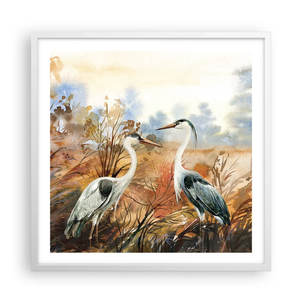 Affisch i vit ram - Vart ska vi på hösten? - 60x60 cm