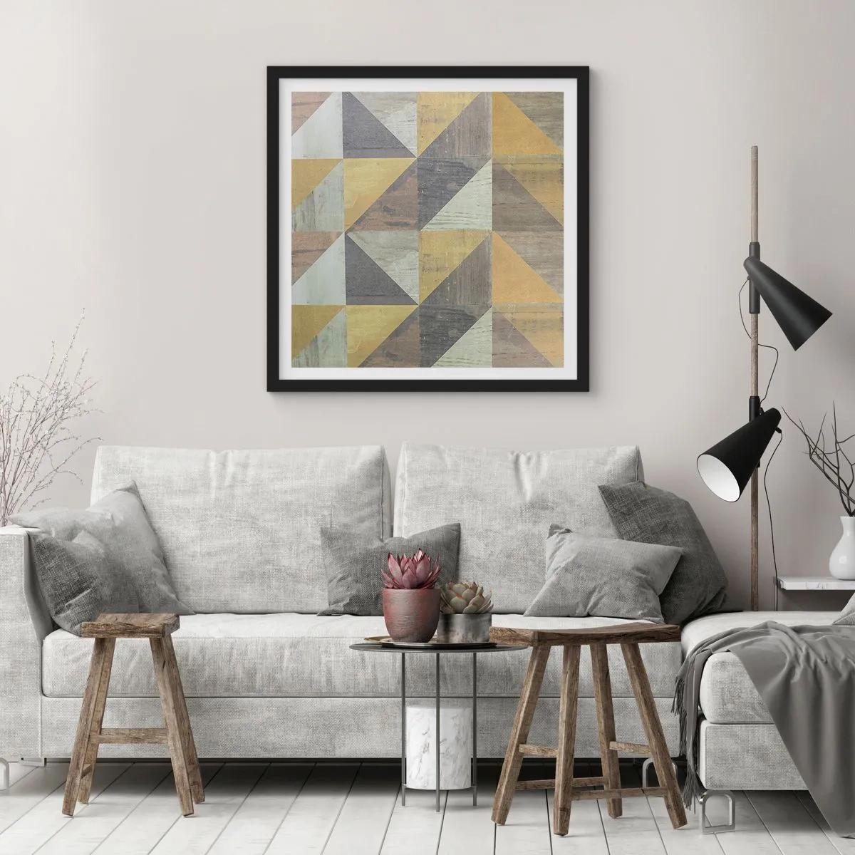 Affisch i svart ram - Under triangelns vinkel - 30x30 cm