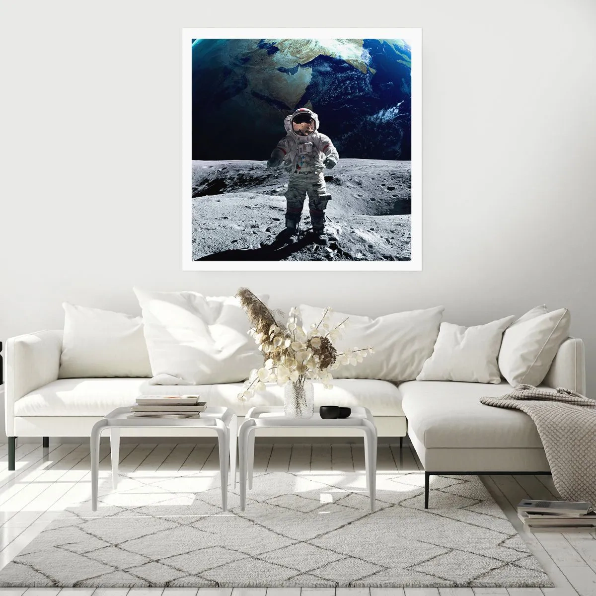 Affisch - Hälsningar från månen - 60x60 cm
