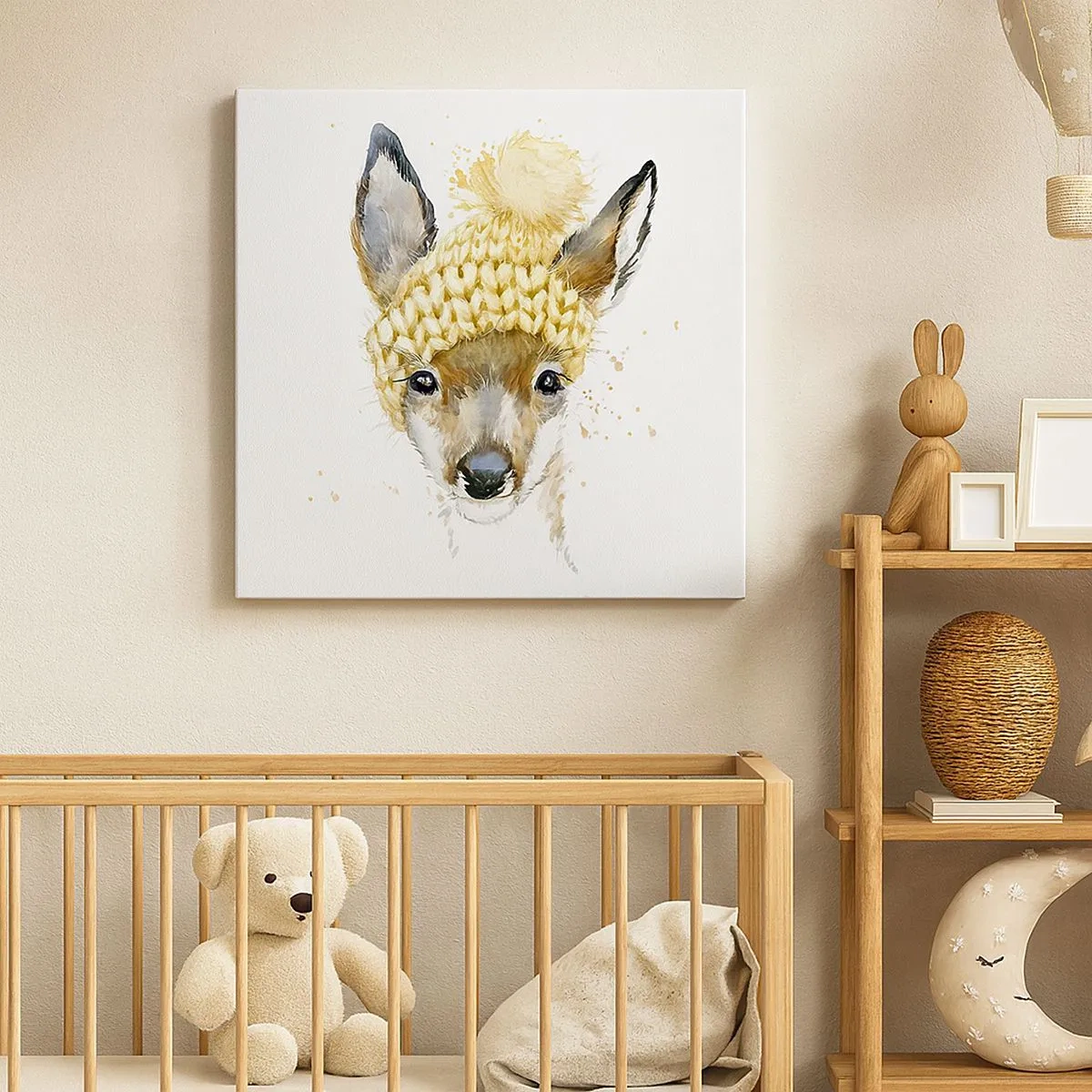 Canvastavla - Bild på duk - För vinter i insnöad skog - 30x30 cm