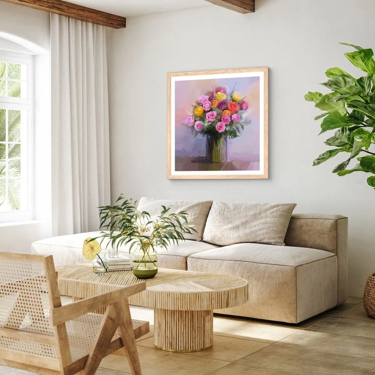 Affisch i ram av ljusek - Stoppad skönhet - 40x40 cm