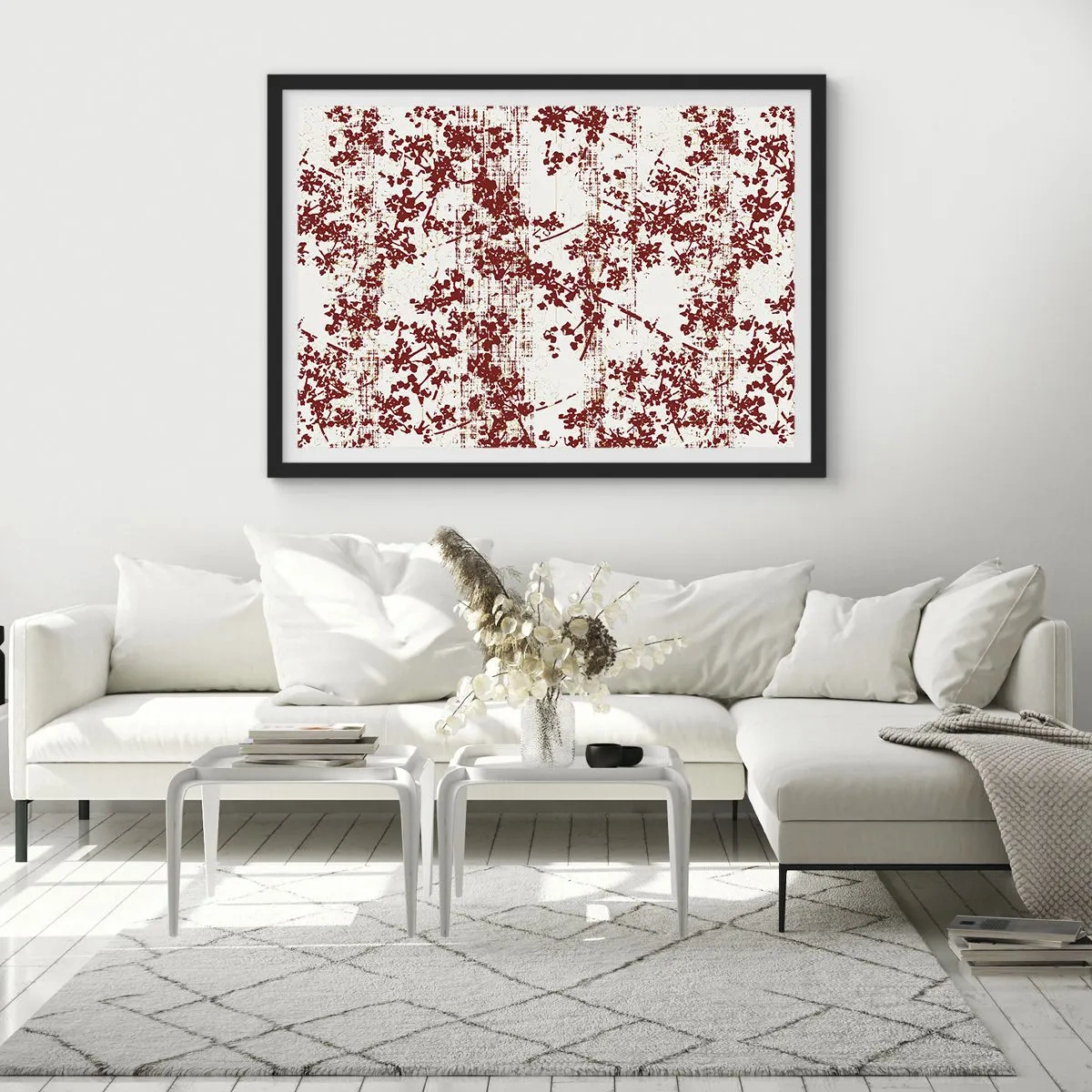Affisch i svart ram - Som en gammal percale - 100x70 cm