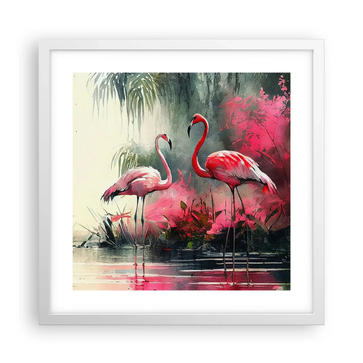Affisch i vit ram - En lektion i naturlig charm - 40x40 cm
