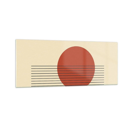 Glastavla - Bild på glas - Cirkel och linjer - 100x40 cm