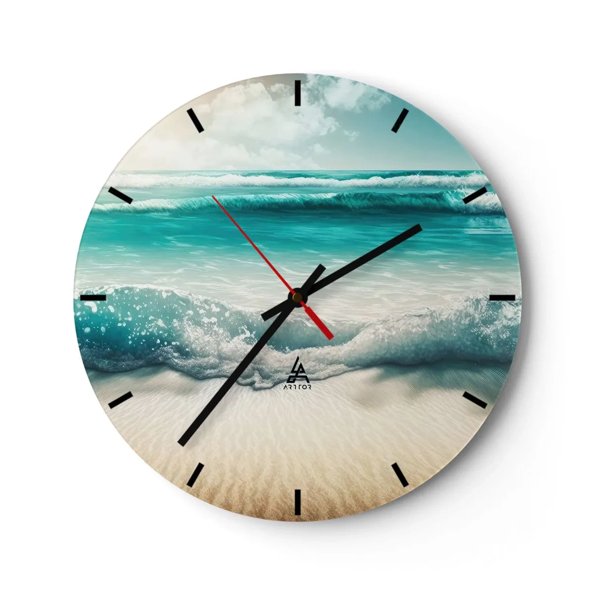 Väggklocka - Klocka på glas - Lugnet i havet - 40x40 cm