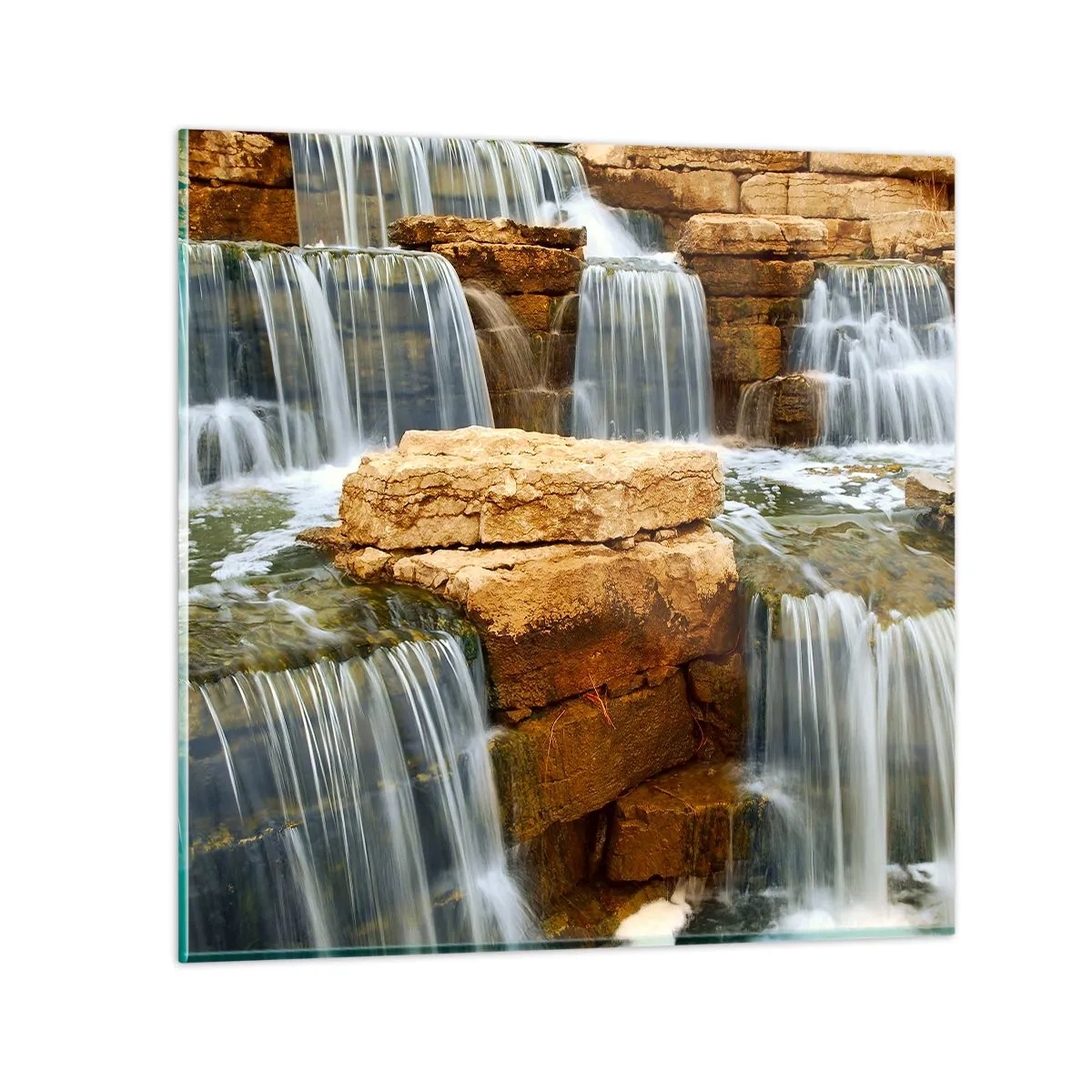 Glastavla - Bild på glas - Trappan till himlen - 60x60 cm