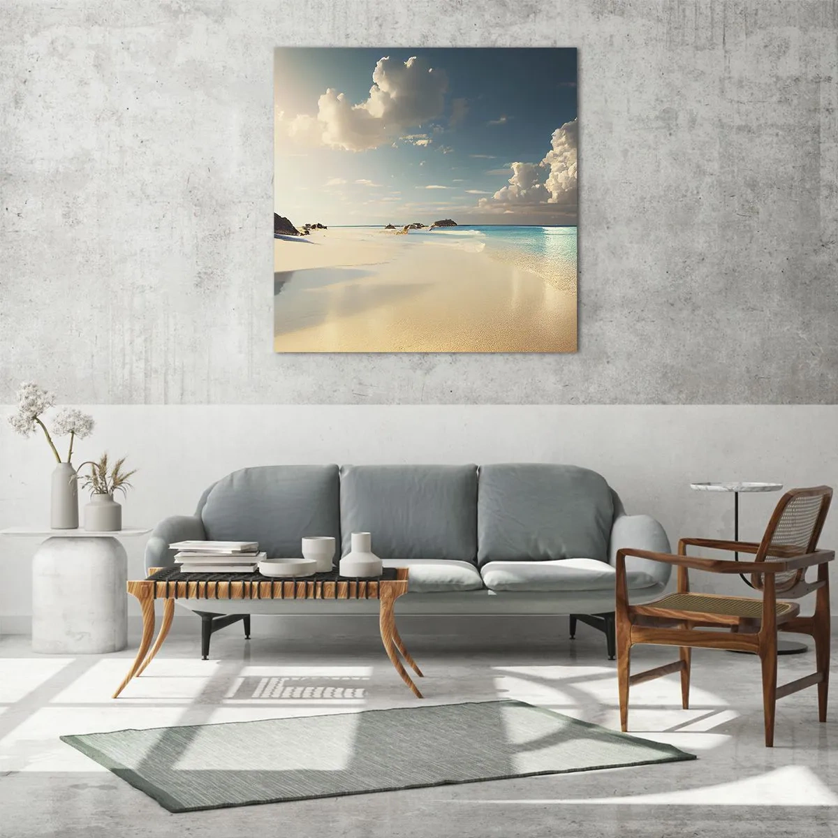 Glastavla - Bild på glas - En drömlik dag - 60x60 cm