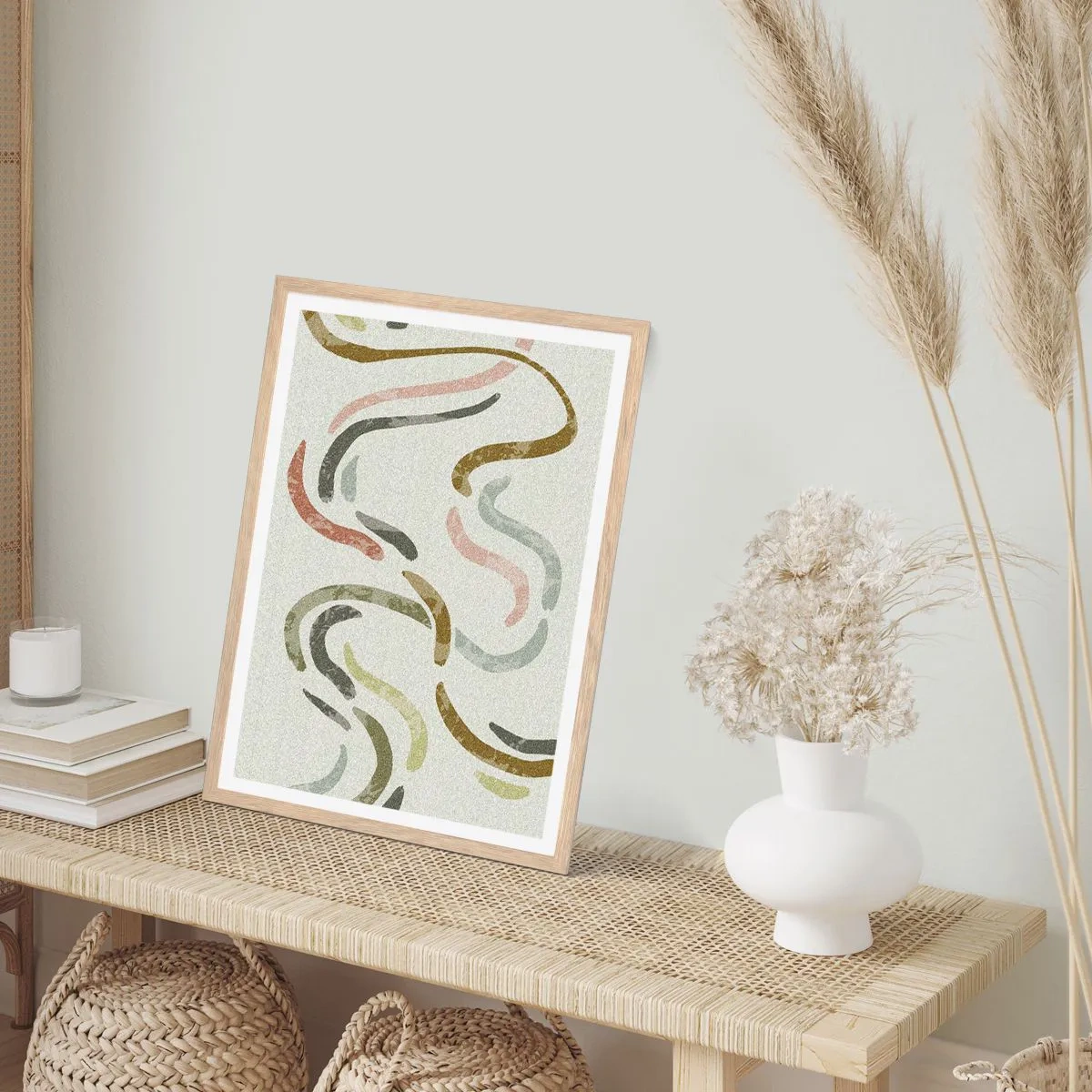 Affisch i ram av ljusek - Abstraktionens glada dans - 50x70 cm