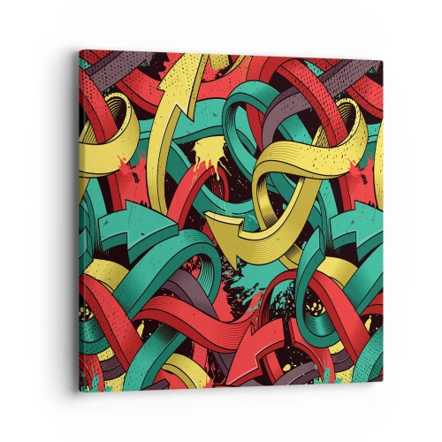 Canvastavla - Bild på duk - Vilken väg till målet? - 40x40 cm