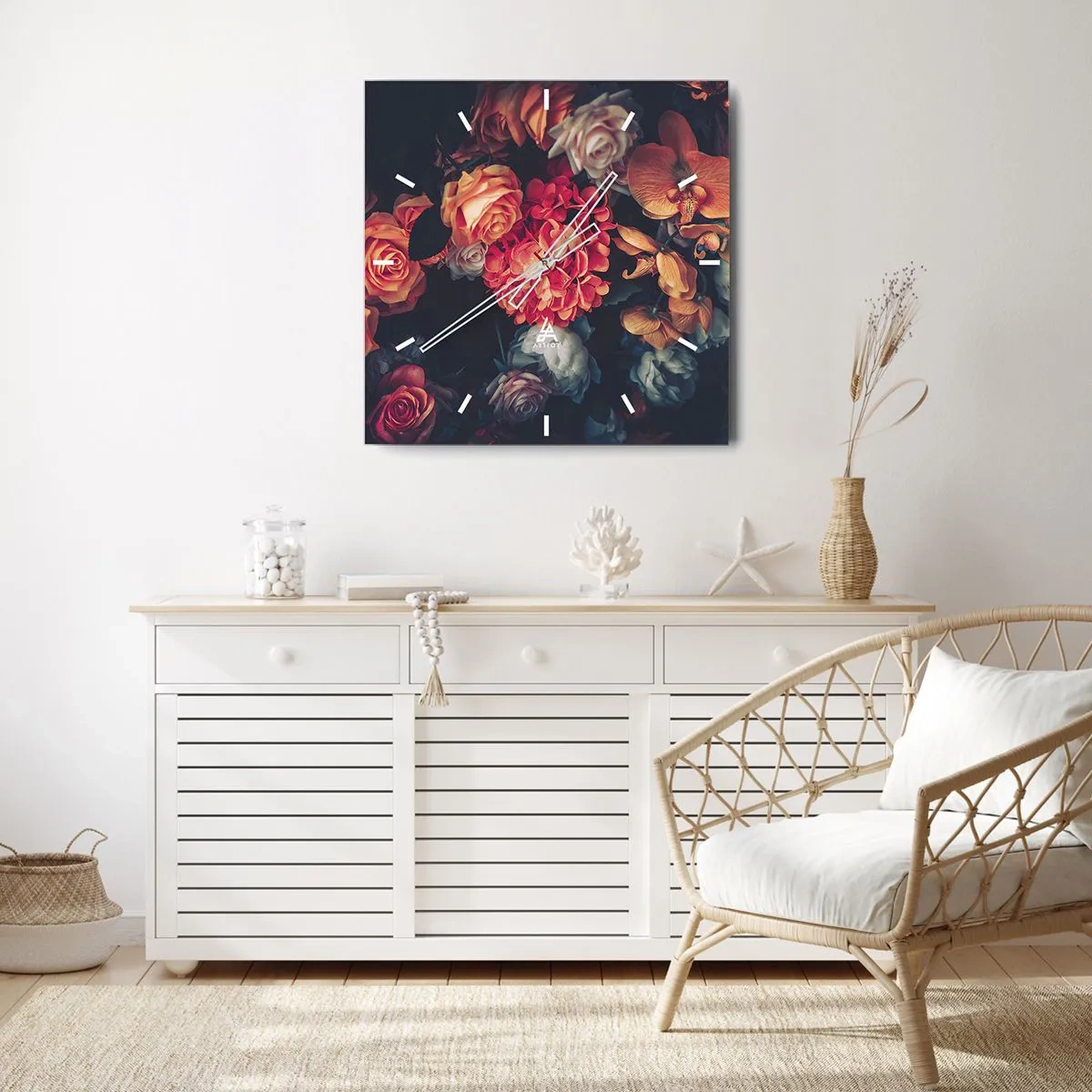 Väggklocka - Klocka på glas - Som hos de holländska mästarna - 30x30 cm