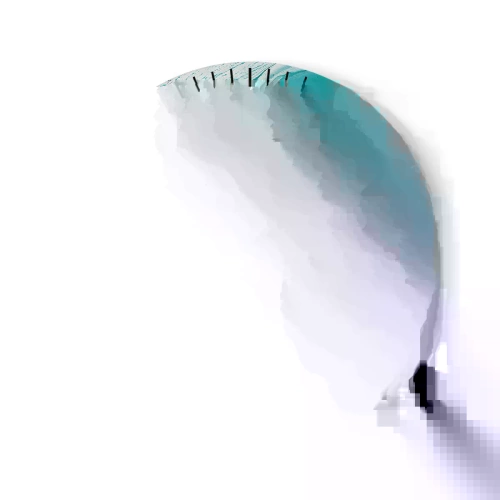 Väggklocka - Klocka på glas - Smälta sig in i vitt och turkos - 30x30 cm