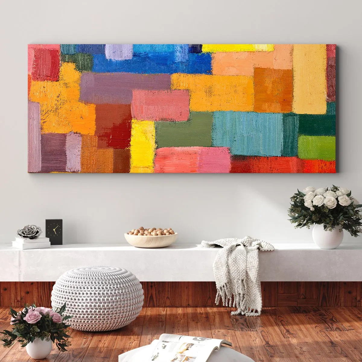 Canvastavla - Bild på duk - Alla olika, alla färgglada - 100x40 cm