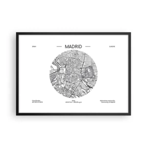 Affisch i svart ram - Madrids anatomi - 70x50 cm