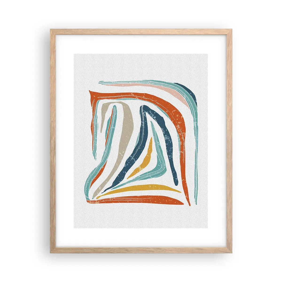 Affisch i ram av ljusek - Vänligt leende abstraktion - 40x50 cm