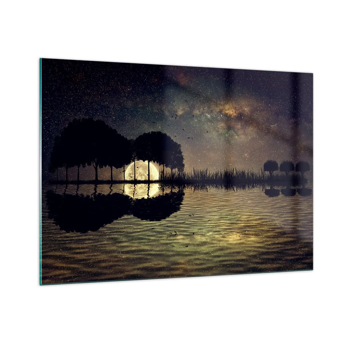 Glastavla - Bild på glas - En natt i världens ände - 100x70 cm