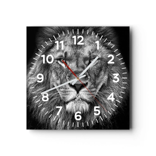 Väggklocka - Klocka på glas - I kröningskläder - 30x30 cm