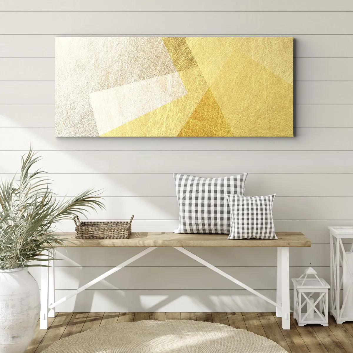 Canvastavla - Bild på duk - Geometriskt väder - 160x50 cm