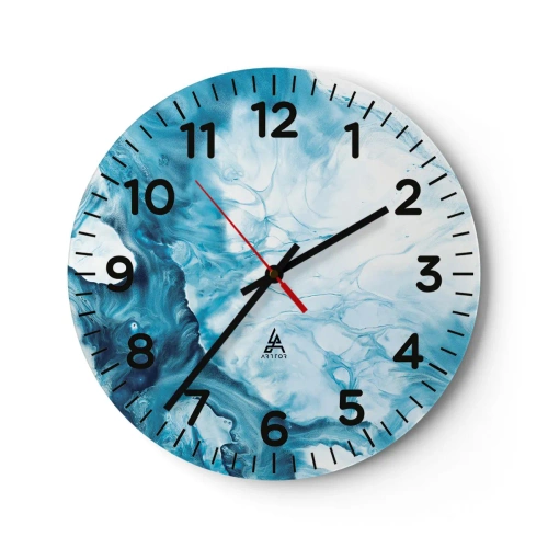 Väggklocka - Klocka på glas - Blåhetens konsert - 30x30 cm