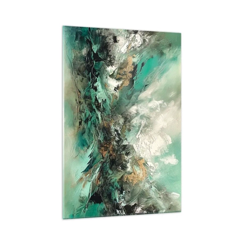 Glastavla - Bild på glas - Smaragdsvart bränna - 70x100 cm