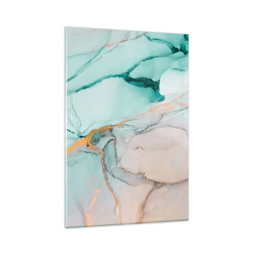 Glastavla - Bild på glas - Formernas och färgernas dans - 80x120 cm