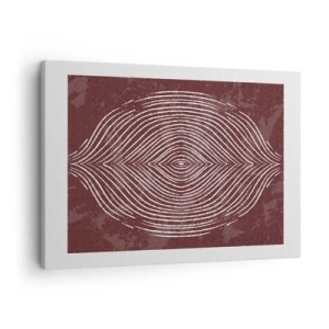 Canvastavla - Bild på duk - Symmetriska vågor i vita linjer på brun bakgrund - 70x50cm - Rymden talar - Modern väggdekoration för vardagsrum och sovrum ARTTOR
