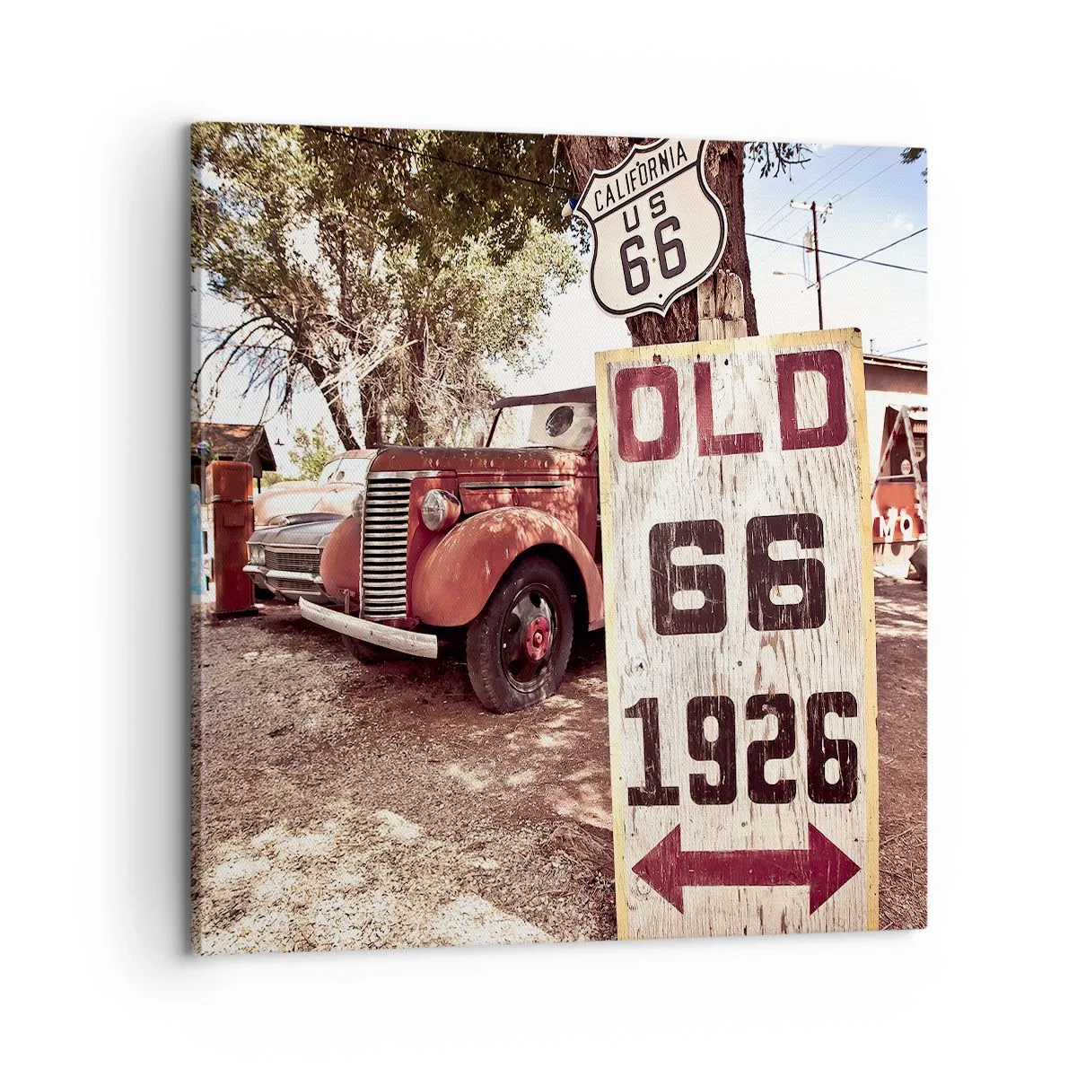 Canvastavla - Bild på duk - Amerikanska provinsens legend - 60x60 cm