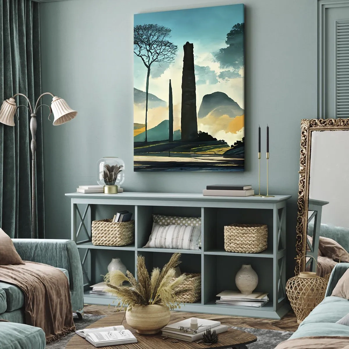 Canvastavla - Bild på duk - Fortfarande högre och högre - 45x80 cm