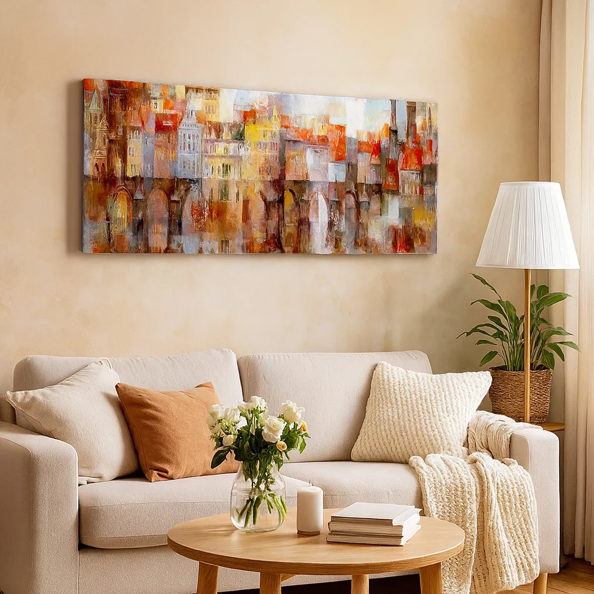 Canvastavla - Bild på duk - Vackert under bron - 30x30 cm