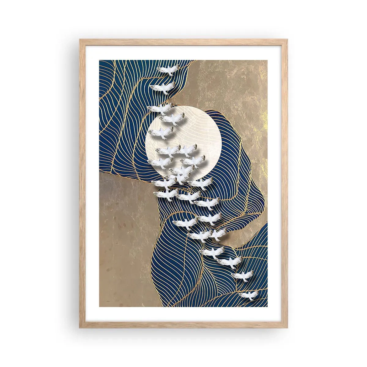 Affisch i ram av ljusek - Frihet, vandring, gemenskap - 50x70 cm