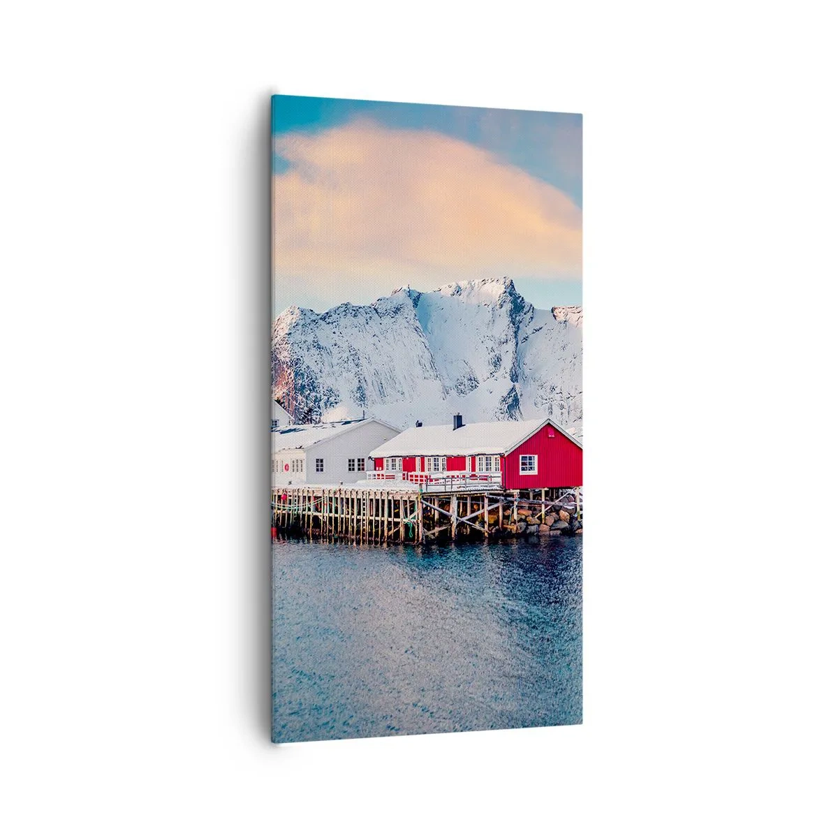 Canvastavla - Bild på duk - Nordligt gömställe - 65x120 cm