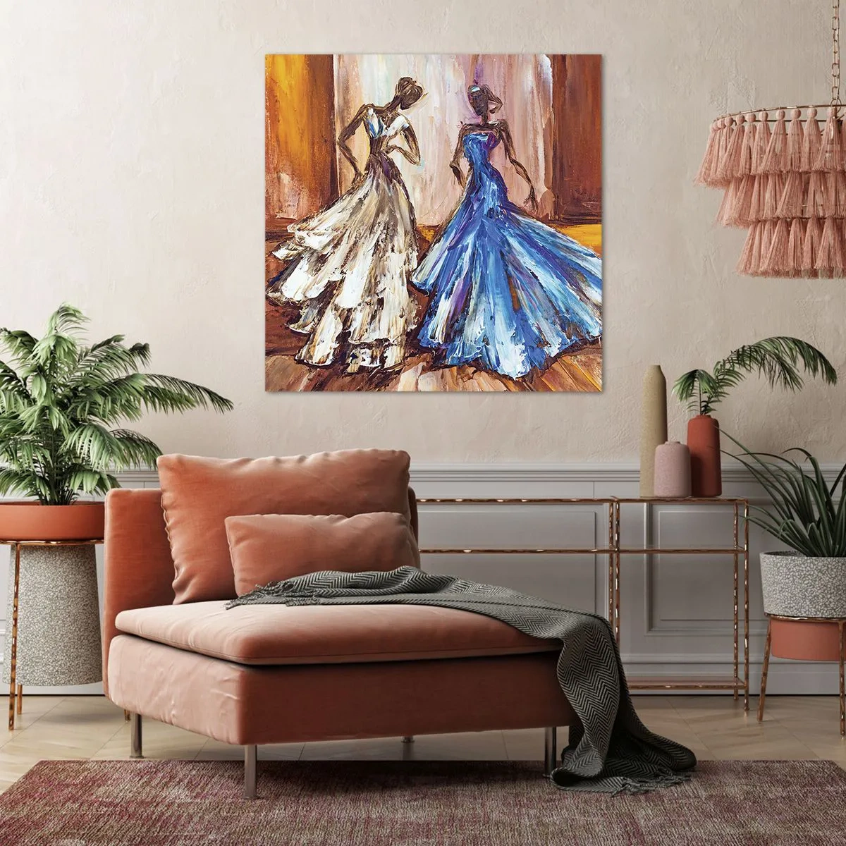 Canvastavla - Bild på duk - Prydlig duett - 40x40 cm