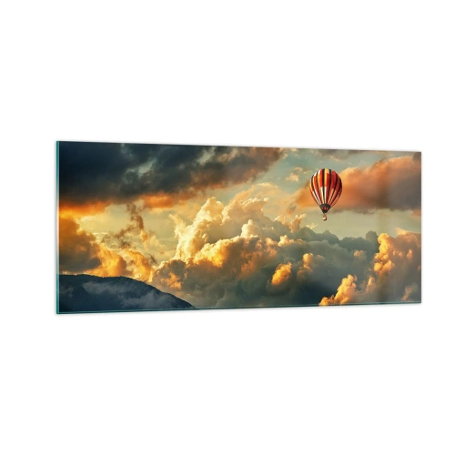Glastavla - Bild på glas - Jag flyger för jag vill - 100x40 cm