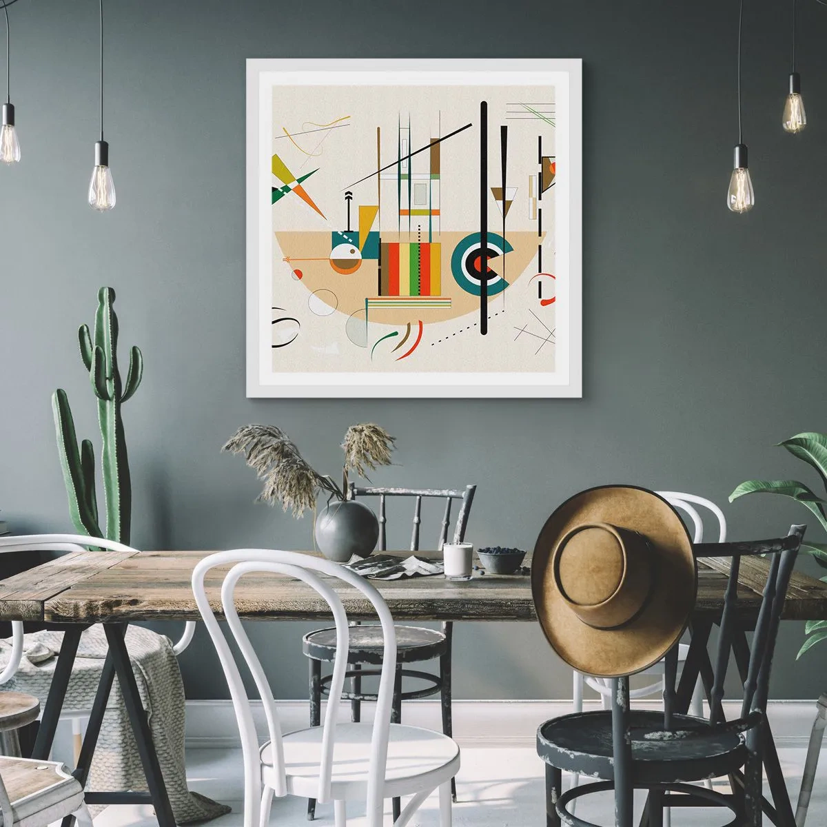 Affisch i vit ram - Så världen skrattar - 30x30 cm