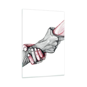 Glastavla - Bild på glas - Du är i goda händer - 80x120 cm