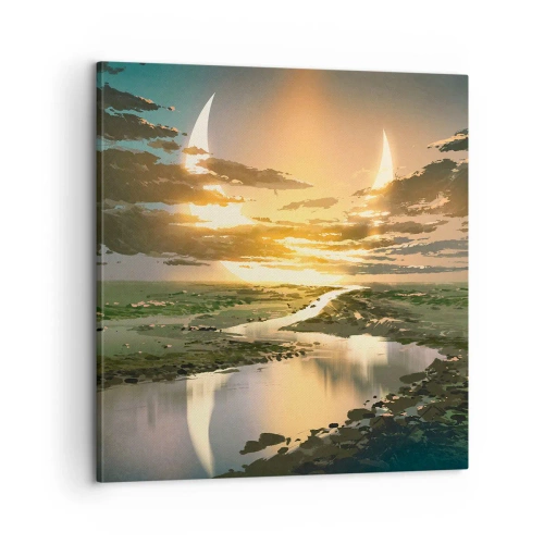 Canvastavla - Bild på duk - Någonstans i en avlägsen galax - 60x60 cm
