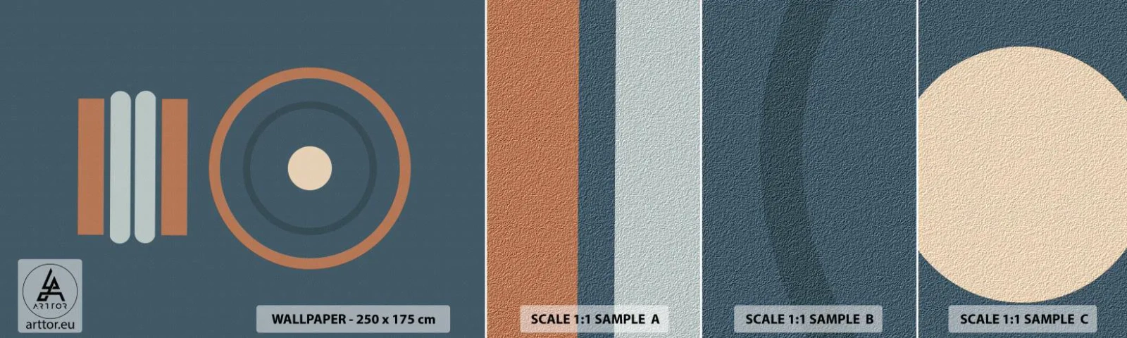 Provbit av självhäftande fototapet Deluxe Sticker - Sakens kärna - Abstraktion, Bit, Grafik - 100x30 cm