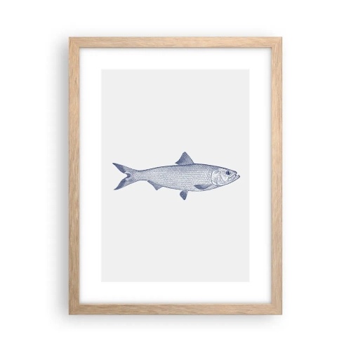 Affisch i ram av ljusek - Hälsningar från de nordliga haven - 30x40 cm