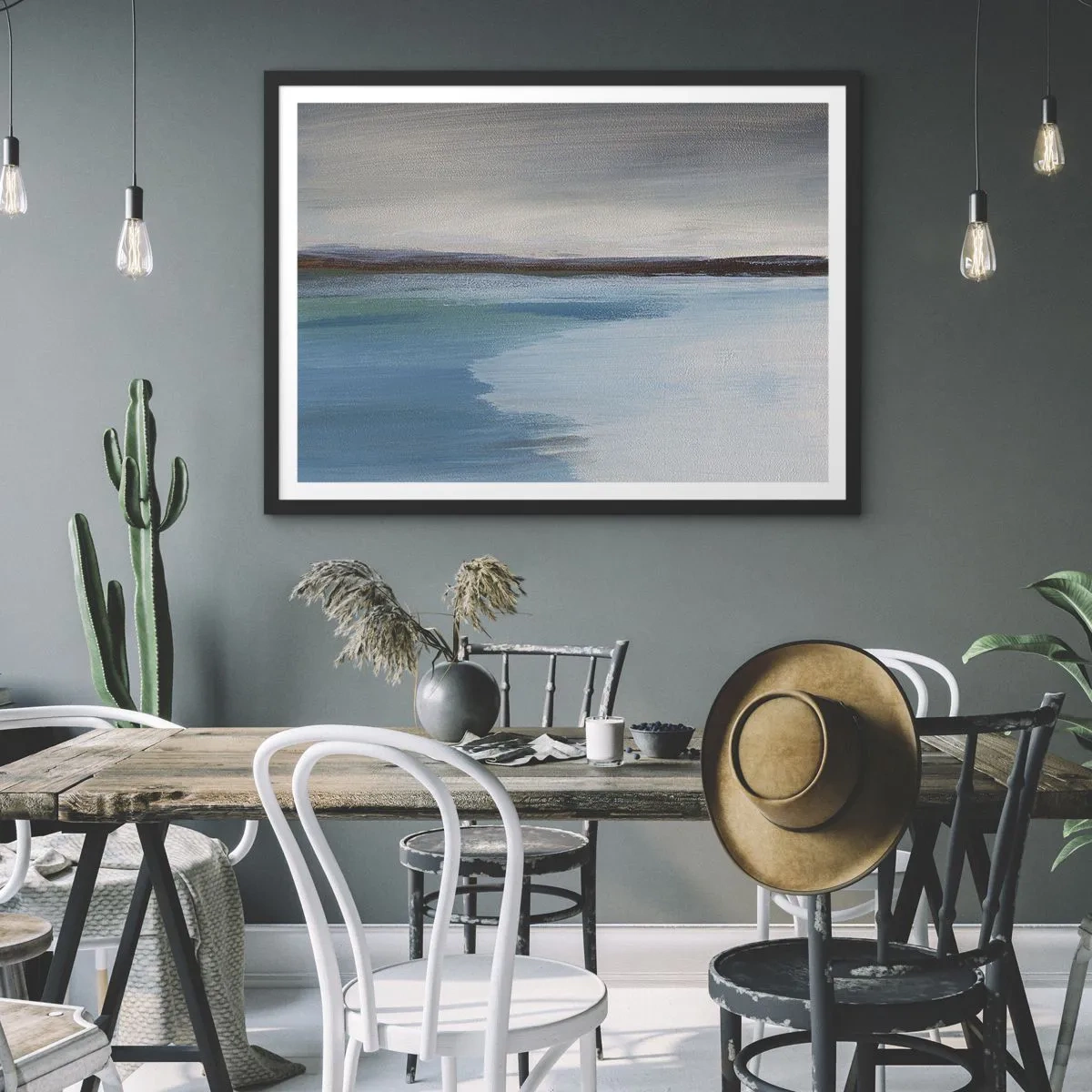 Affisch i svart ram - Horisontellt landskap - 70x50 cm