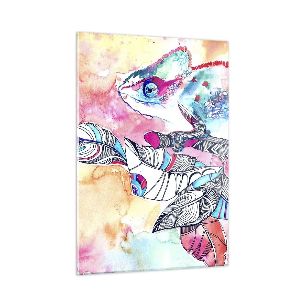 Glastavla - Bild på glas - Färgglad som vår värld - 50x70 cm