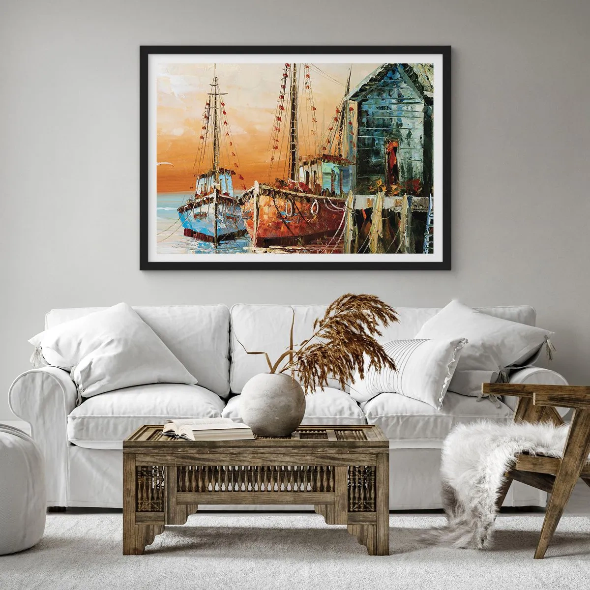 Affisch i svart ram - Lugn hemresa - 91x61 cm