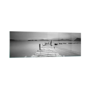 Glastavla - Bild på glas - Bortom bergen och hav - 160x50 cm
