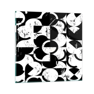 Glastavla - Bild på glas - Vit är vit och svart är svart - 60x60 cm