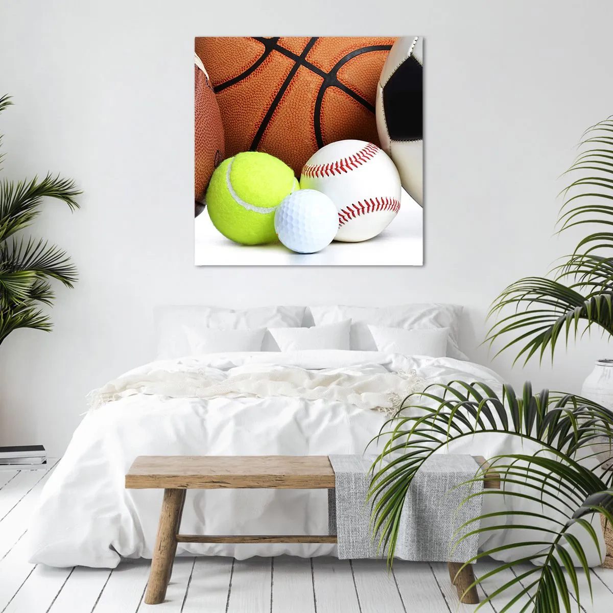 Canvastavla - Bild på duk - Fotbollen förenar oss! - 60x60 cm