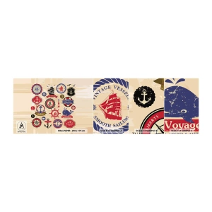 Provbit av självhäftande fototapet Deluxe Sticker - Seglarbroderskap - Nautisk, Ankare, Kompass - 100x30 cm