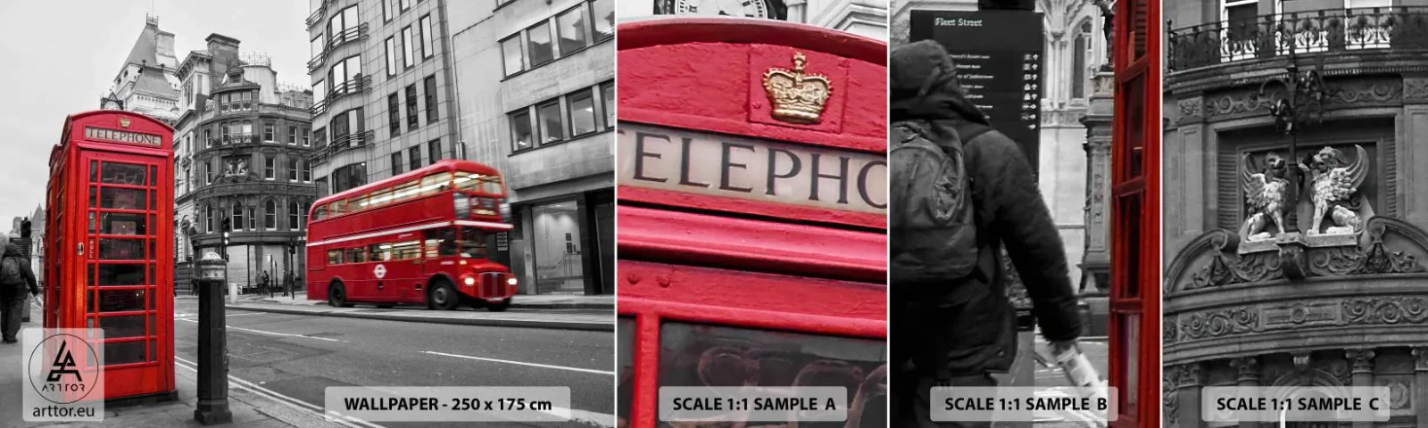 Fototapet Prov Standard Eco - Rödast i Europa - Stad, London, Arkitektur - 100x30 cm