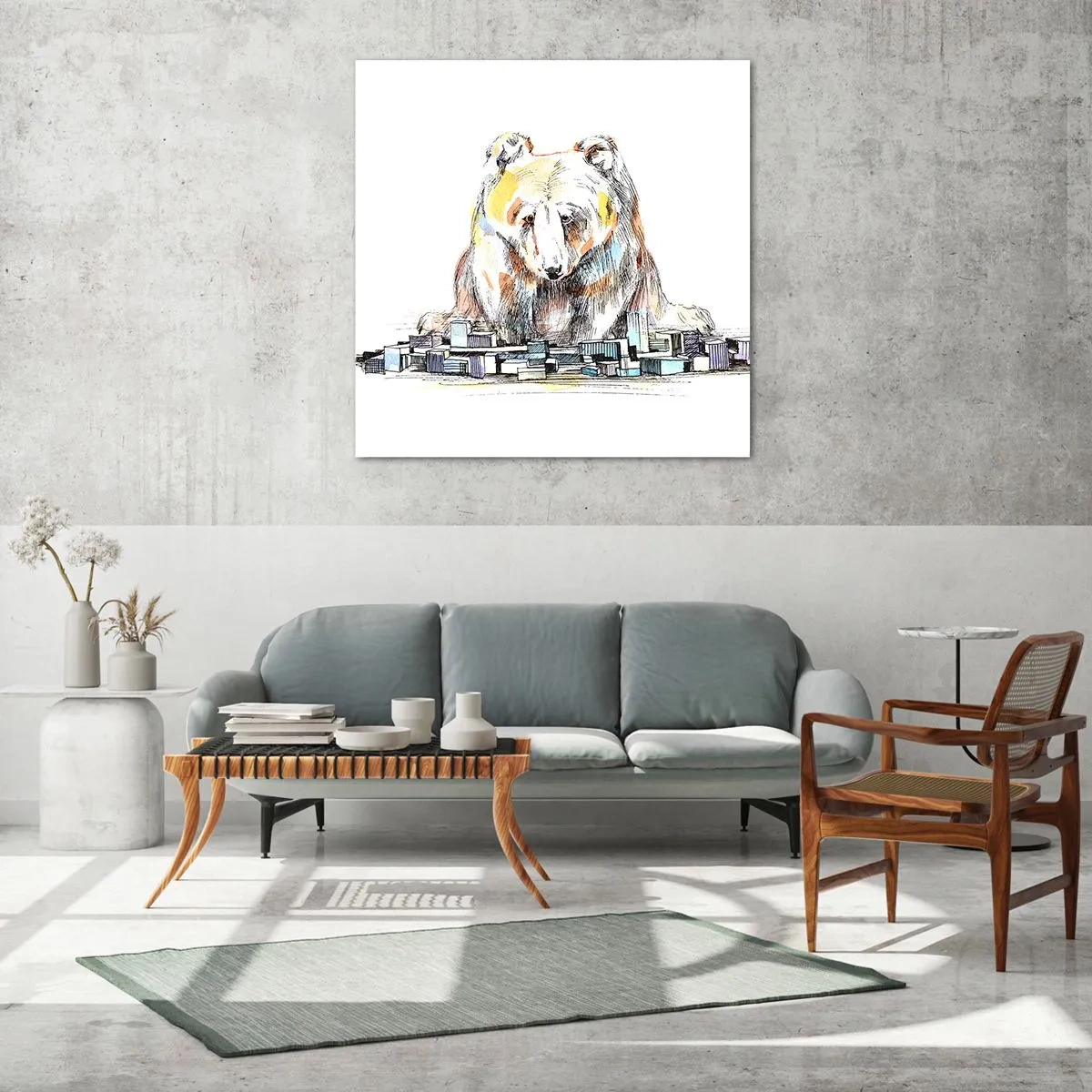 Glastavla - Bild på glas - Hur kan man leva på det viset? - 70x70 cm