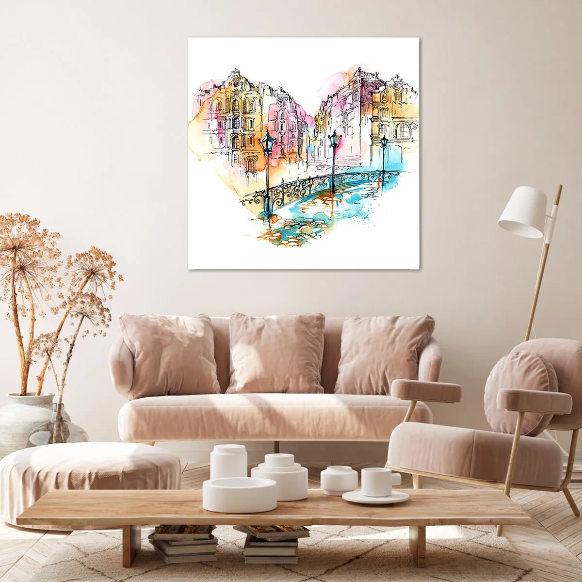 Canvastavla - Bild på duk - Stadens hjärta - 60x60 cm