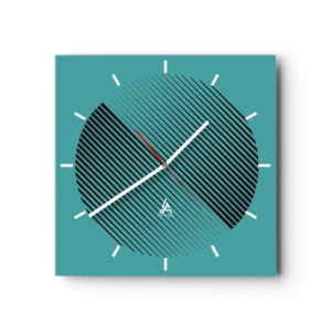Väggklocka - Klocka på glas - Cirkeln - en geometrisk variation - 30x30 cm