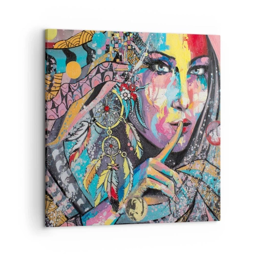 Canvastavla - Bild på duk - Var tyst tills du förstår - 50x50 cm