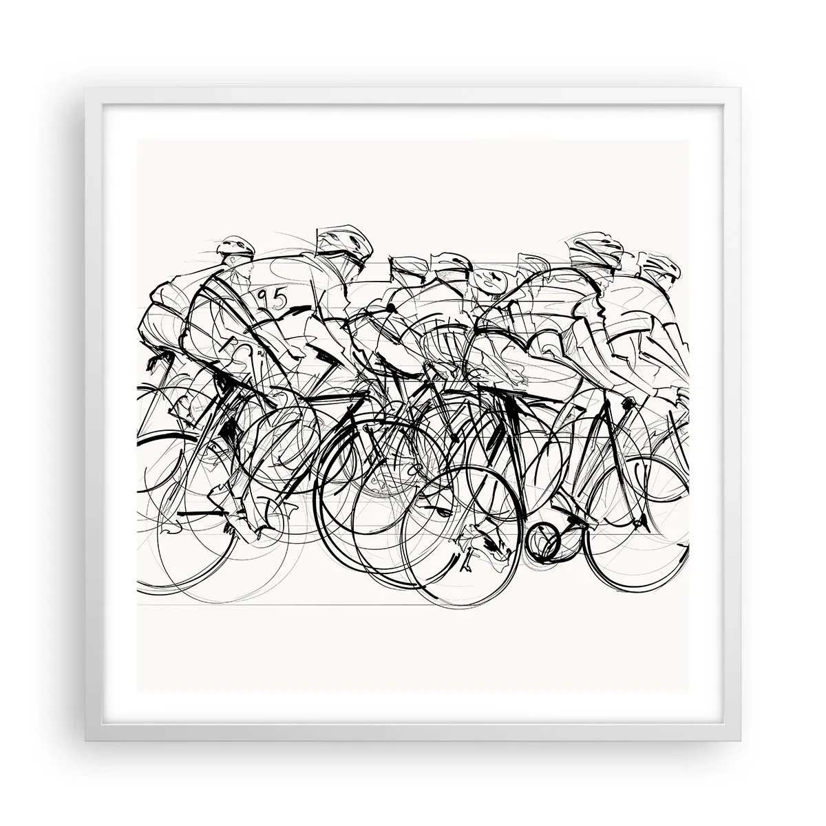 Affisch i vit ram - Lagarbete - 60x60 cm